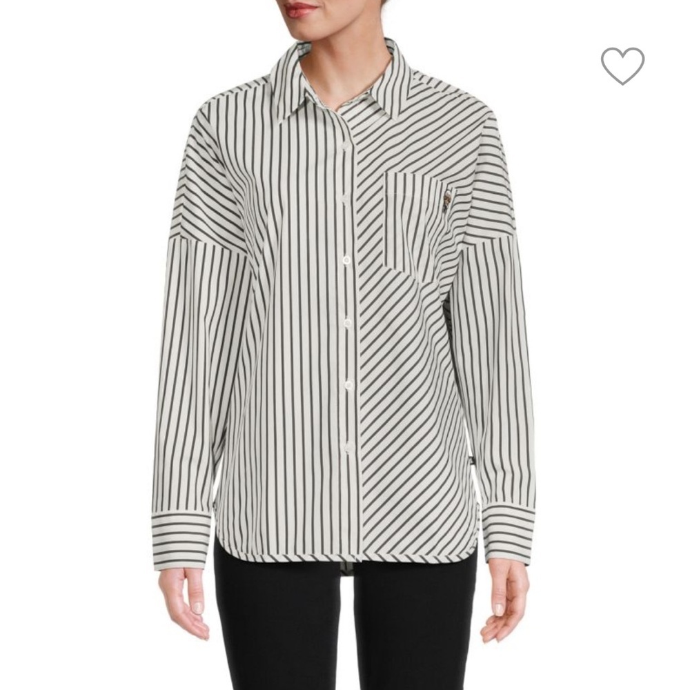KARL LAGERFELD PARIS Oversize Striped Shirt